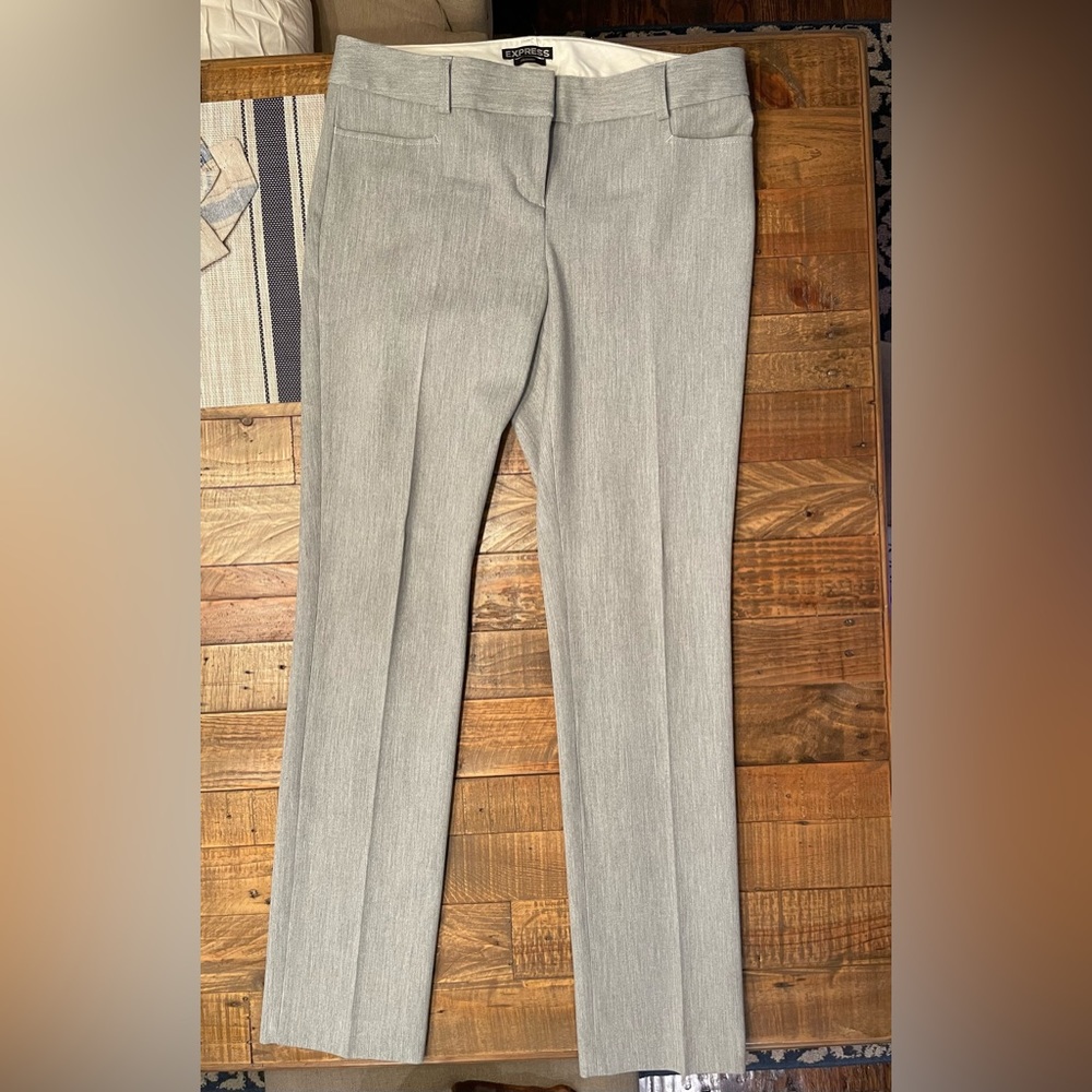Express Light Gray Cropped Dress Pants